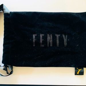 Fenty x Puma Black Velour Velvet Shoe Dust Drawstring Bag with care tag